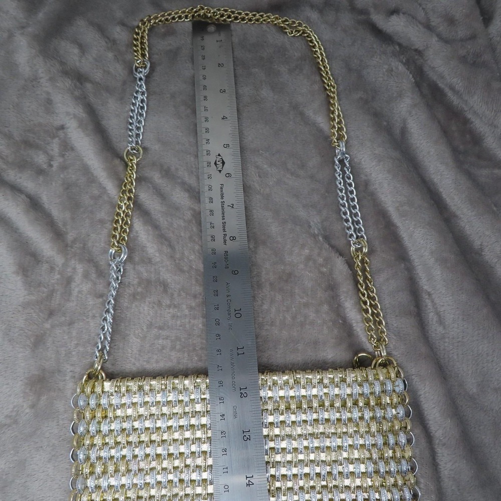 Vintage RARE Walborg Paco Rabanne 1960s Silver Gold Mesh Chain Link Purse Bag‎ - Picture 9 of 12